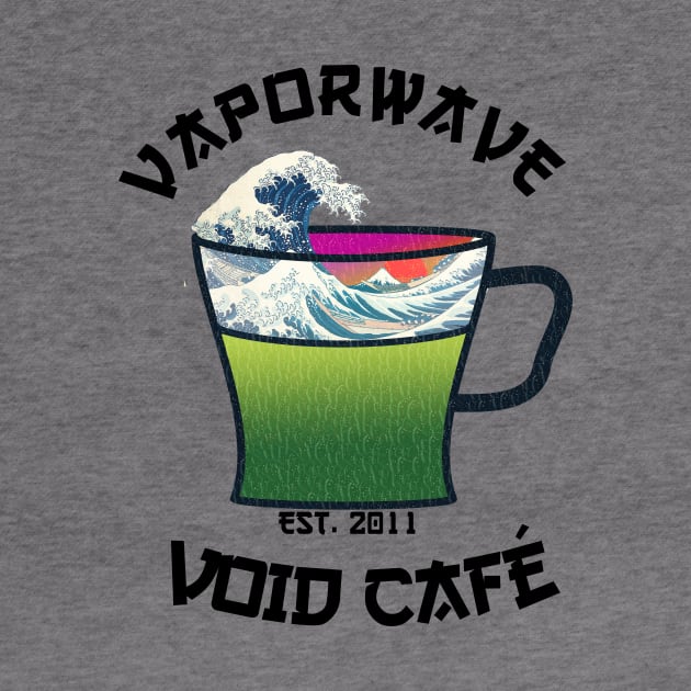 Vaporwave Aesthetic Great Wave Off Kanagawa Cafe Coffee Tea T-Shirt by mycko_design